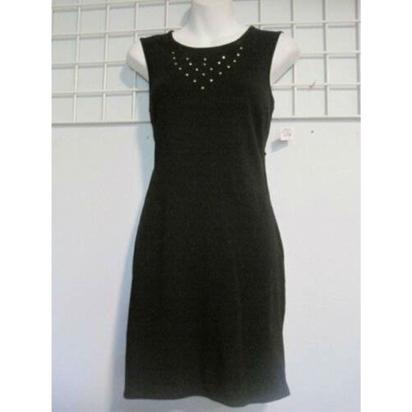 Womens Dress Nicki Minaj Black X-Large Studded Cutout Sleeveless Stretch Bodycon - Picture 1 of 4